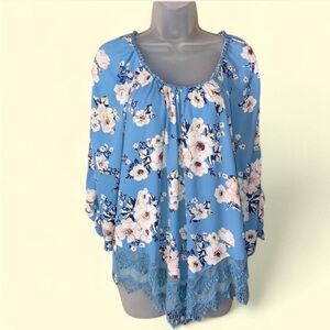 Absolutely Famous Crochet & Lace Top M